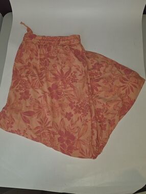 Torrid Floral Wide Leg Pants Size 4(4x/26) Orange/Pink